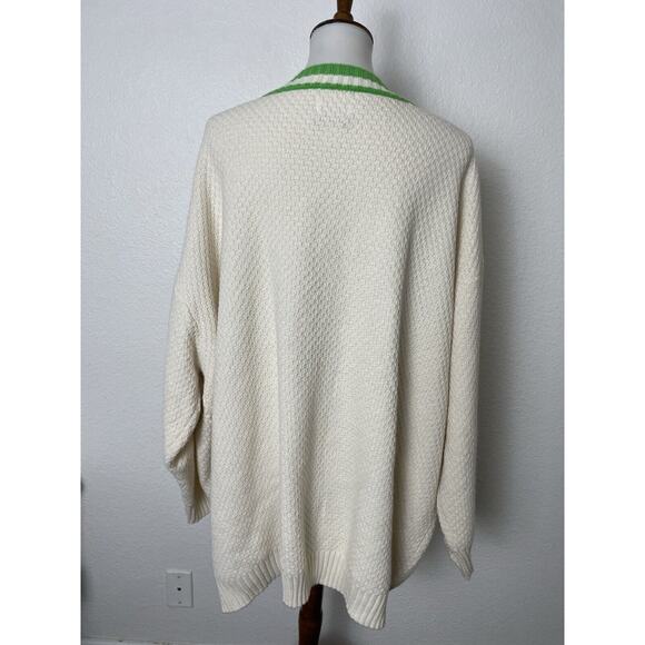 Future Collective Sweater Cardigan Varsity Textured Stretch Knit - Picture 5 of 9